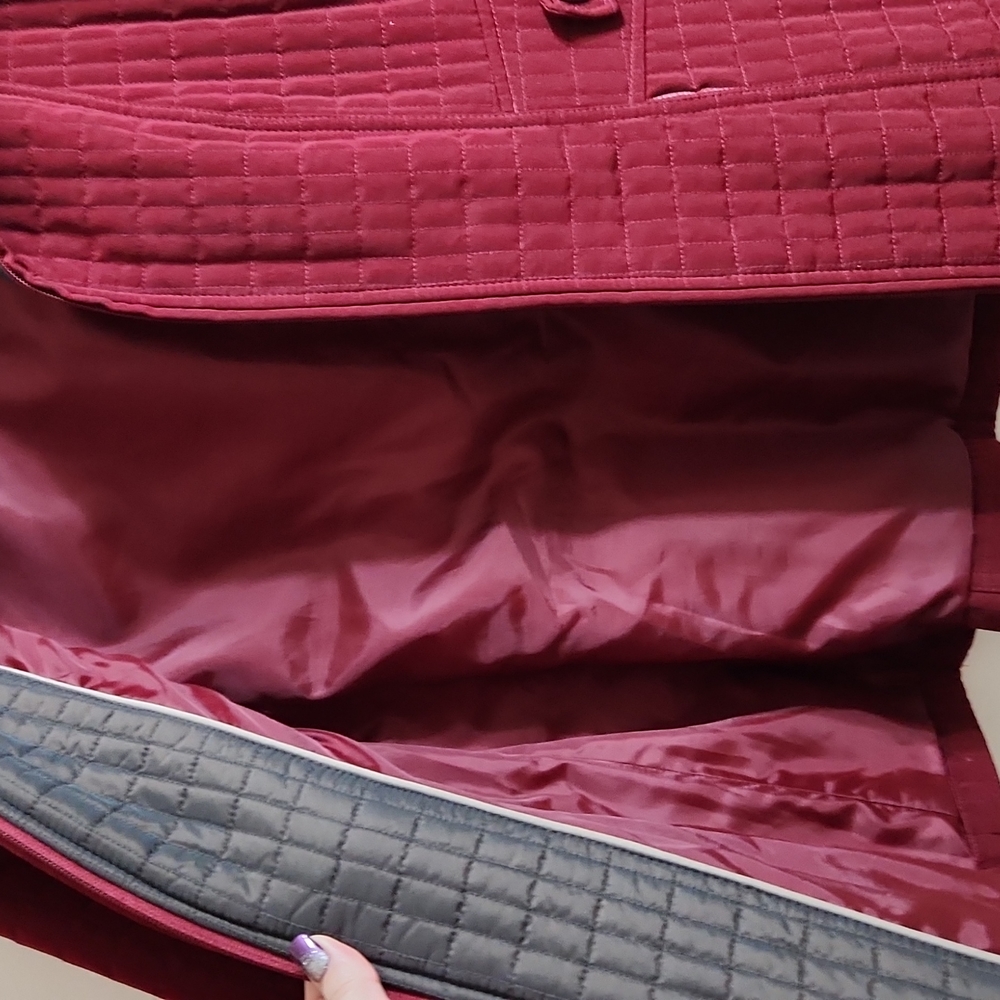 Gallery, Womens, Quilted Zip Coat, Maroon, Red and Pewter - Picture 10 of 14